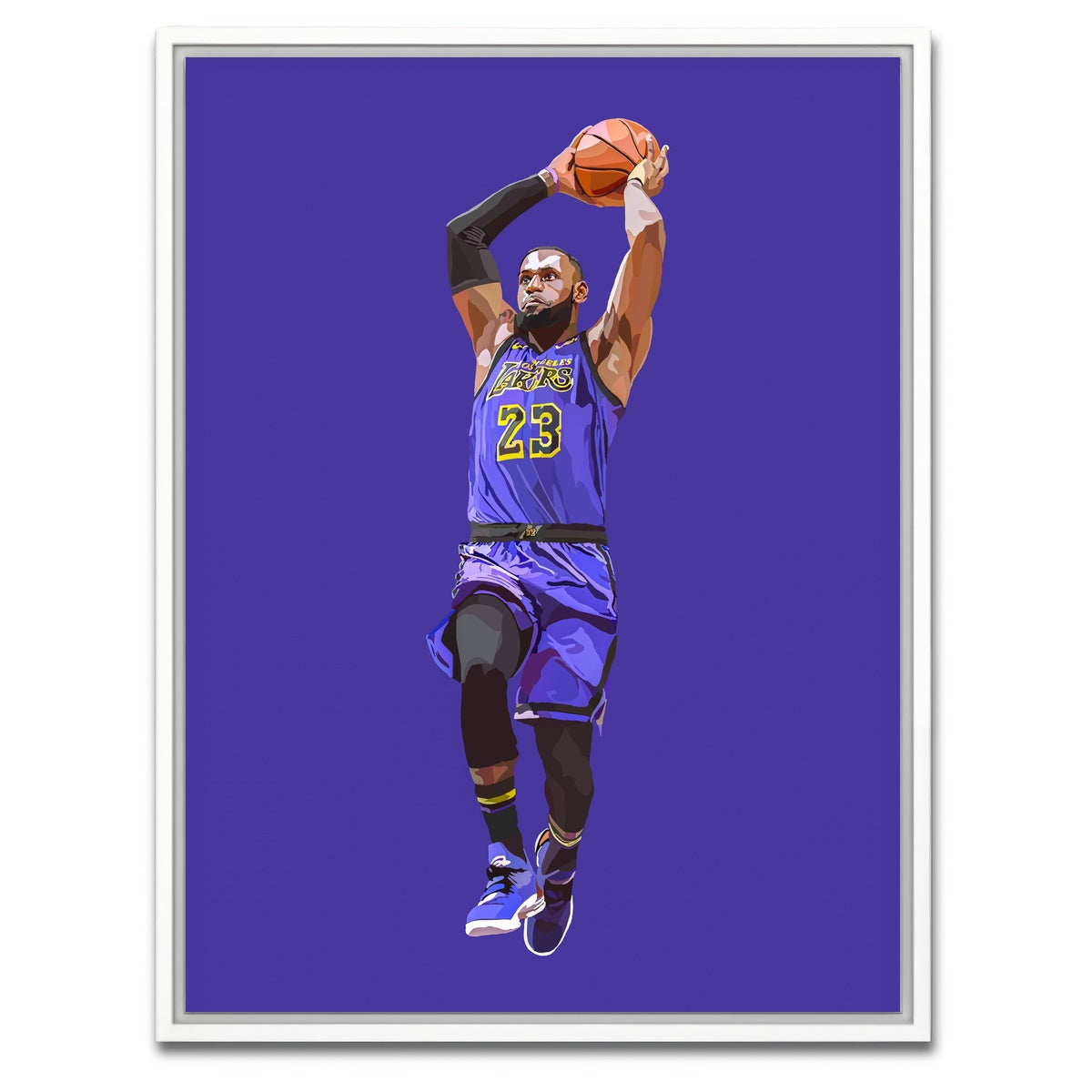 AUTO-MOCKUP WHITE | Jumping Lebron | 1 Piece | White Framed Canvas | group=3x4
