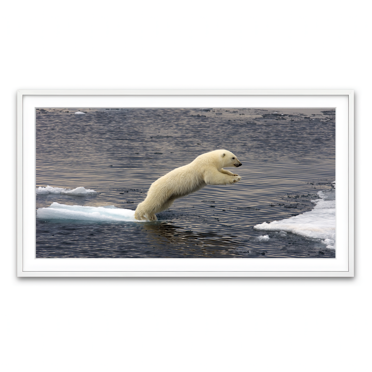 Framed Print 2x1 White