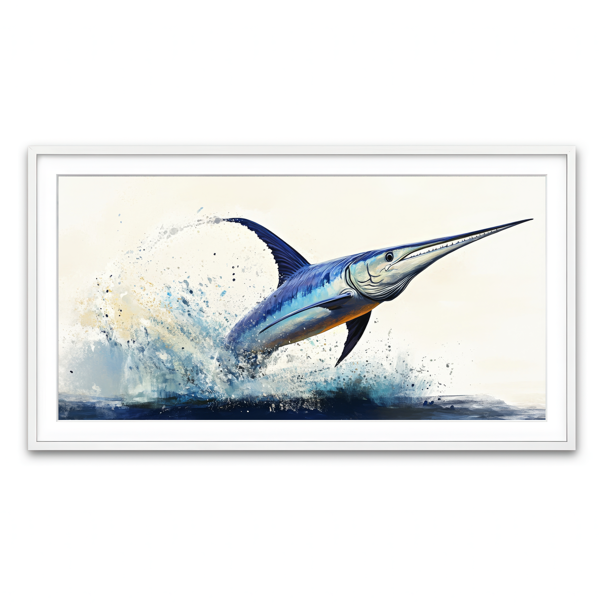 Framed Print 2x1 White