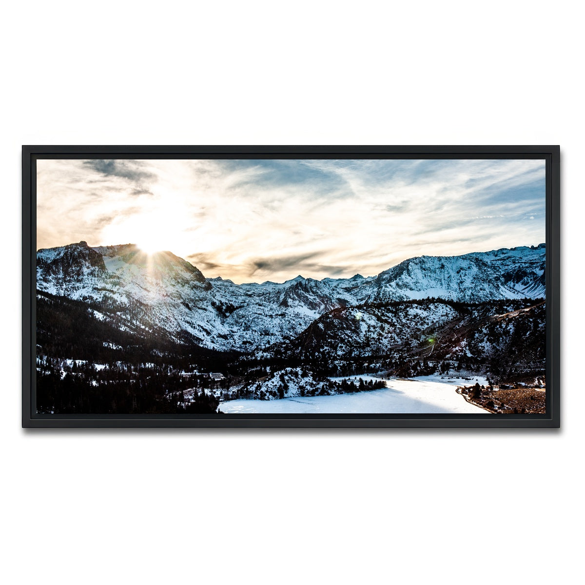 AUTO-MOCKUP WHITE | June Lake Sunset | 1 Piece | Black Framed Canvas | group=2x1