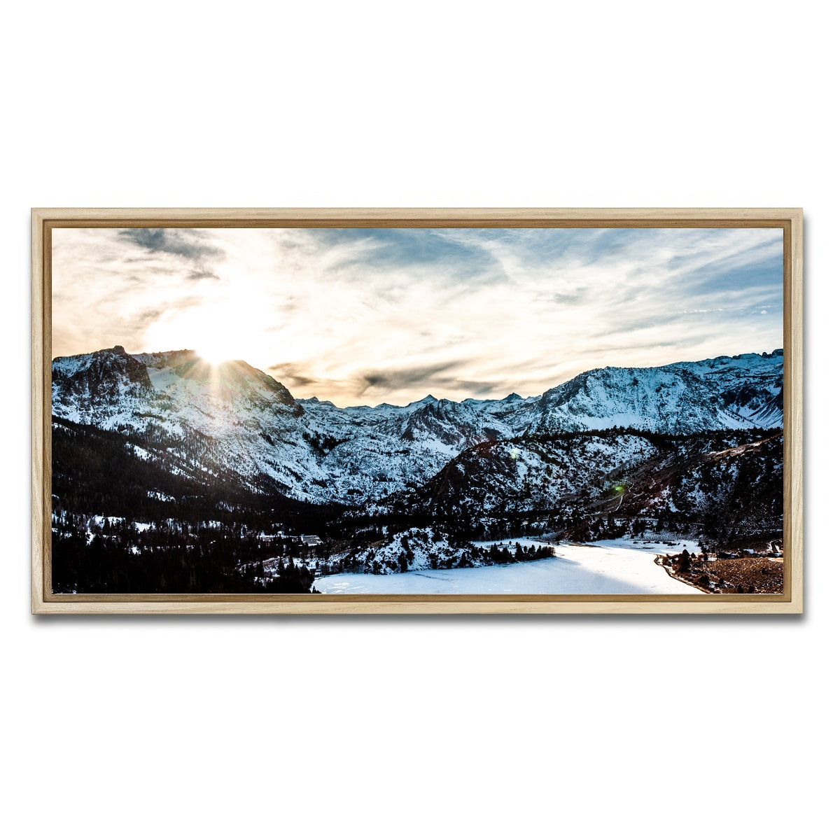 AUTO-MOCKUP WHITE | June Lake Sunset | 1 Piece | Natural Framed Canvas | group=2x1