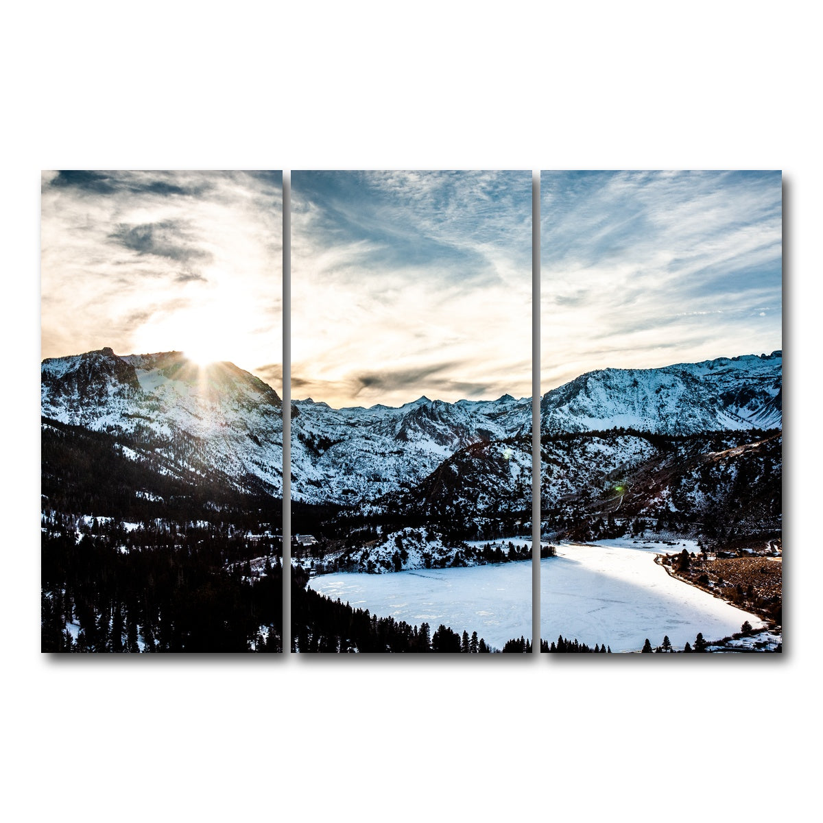 AUTO-MOCKUP WHITE | June Lake Sunset | 3 Piece | Gallery Wrap Canvas | group=12x24