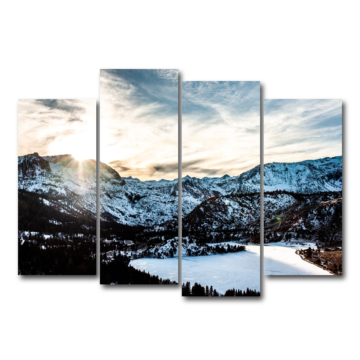 AUTO-MOCKUP WHITE | June Lake Sunset | 4 Piece | Gallery Wrap Canvas | group=4_normal