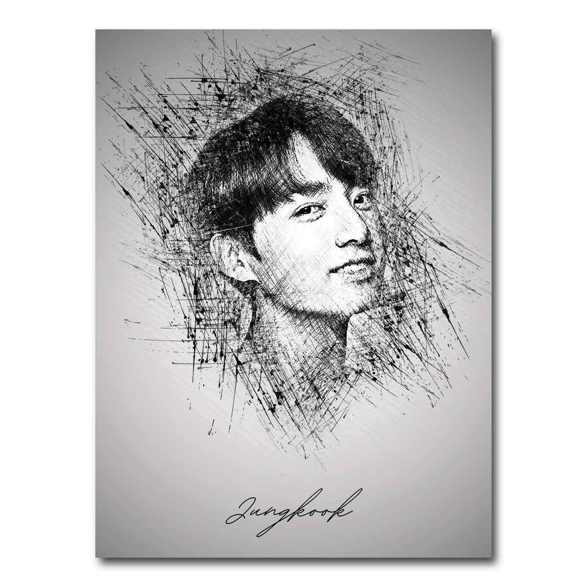AUTO-MOCKUP WHITE | Jungkook Sketch | 1 Piece | Gallery Wrap Canvas | group=3x4
