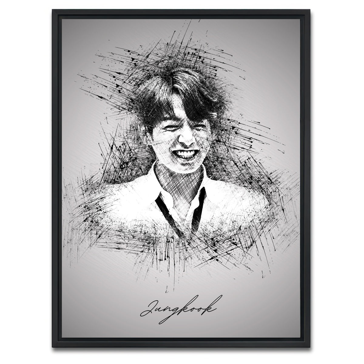 AUTO-MOCKUP WHITE | Jungkook Smile | 1 Piece | Black Framed Canvas | group=3x4