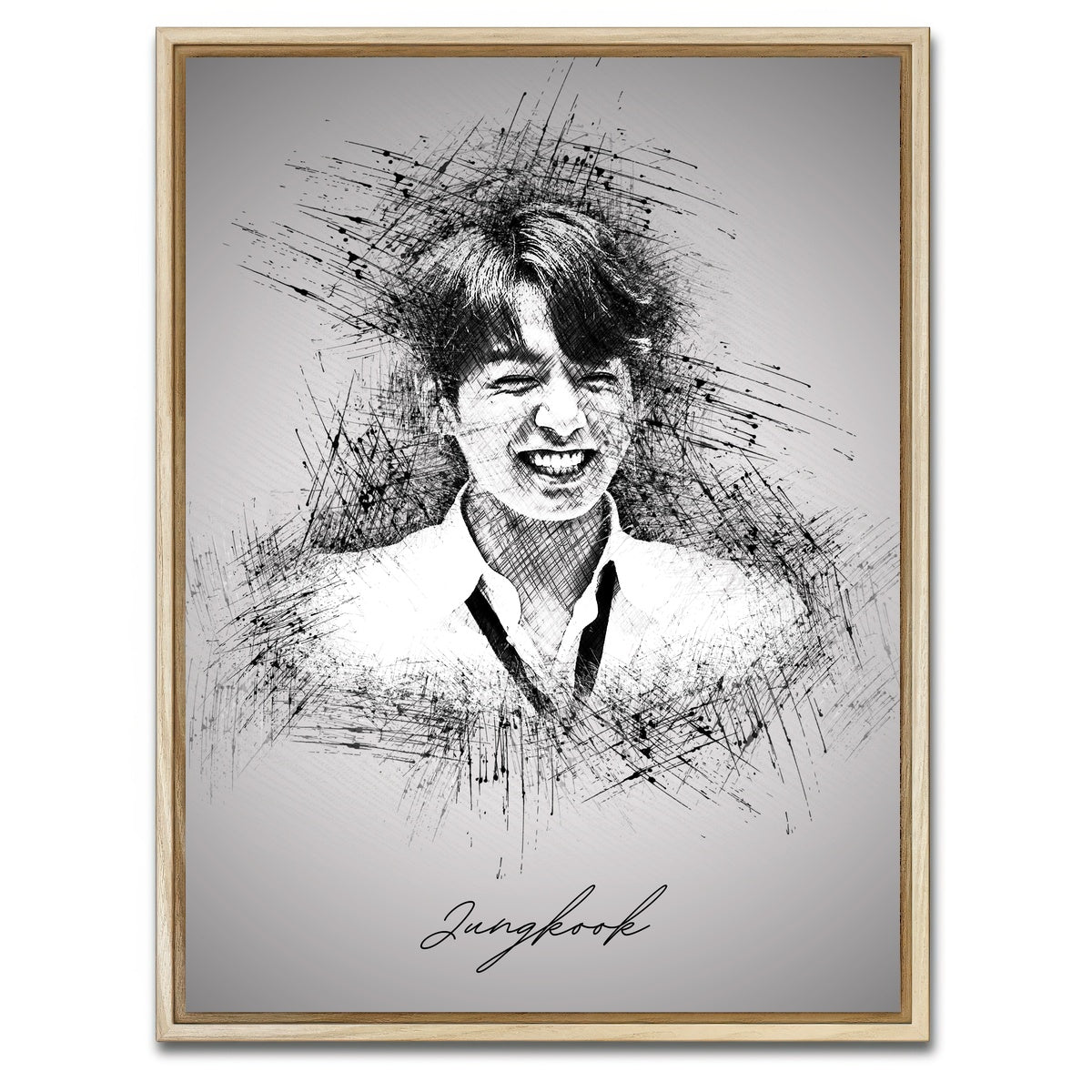 AUTO-MOCKUP WHITE | Jungkook Smile | 1 Piece | Natural Framed Canvas | group=3x4