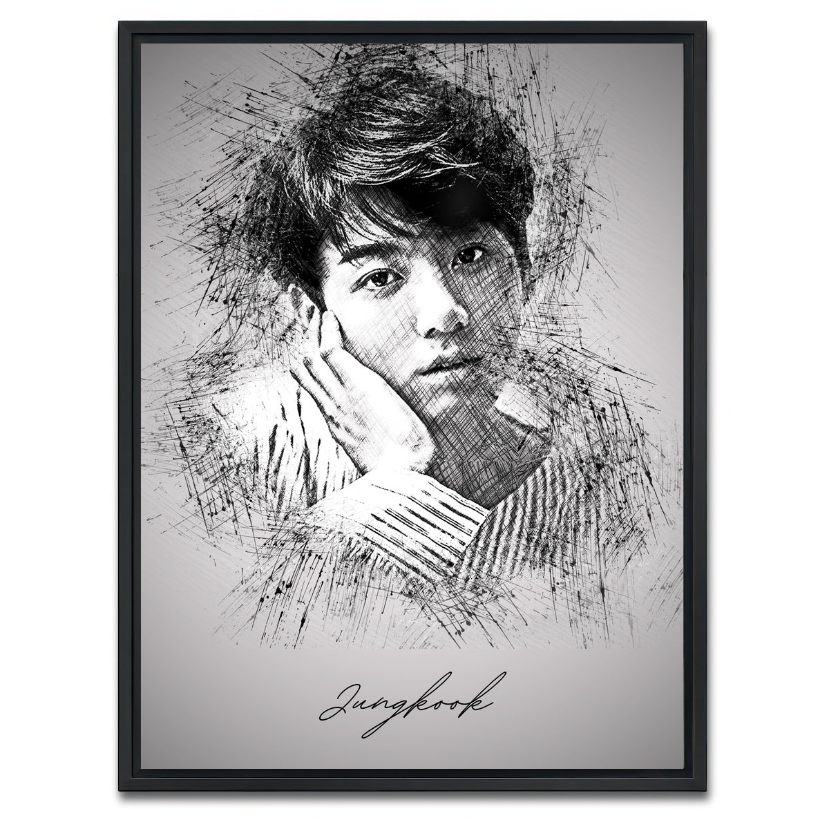 AUTO-MOCKUP WHITE | Jungkook | 1 Piece | Black Framed Canvas | group=3x4