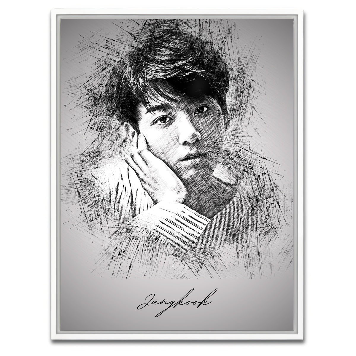 AUTO-MOCKUP WHITE | Jungkook | 1 Piece | White Framed Canvas | group=3x4