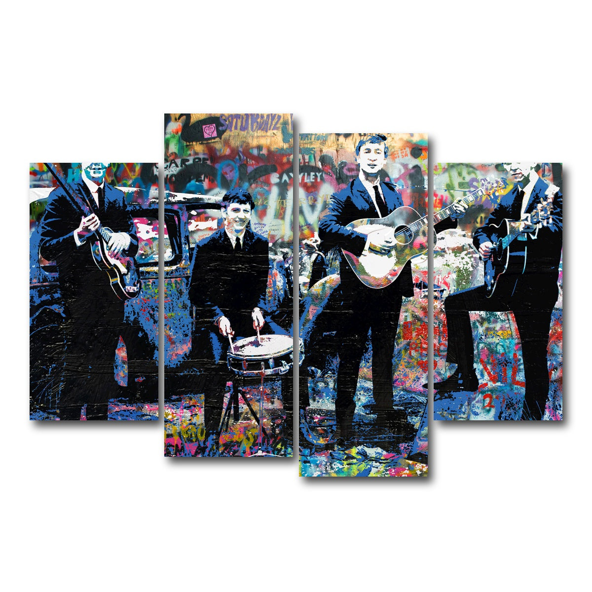AUTO-MOCKUP WHITE | Junk Yard Beatles | 4 Piece | Gallery Wrap Canvas | group=4_short
