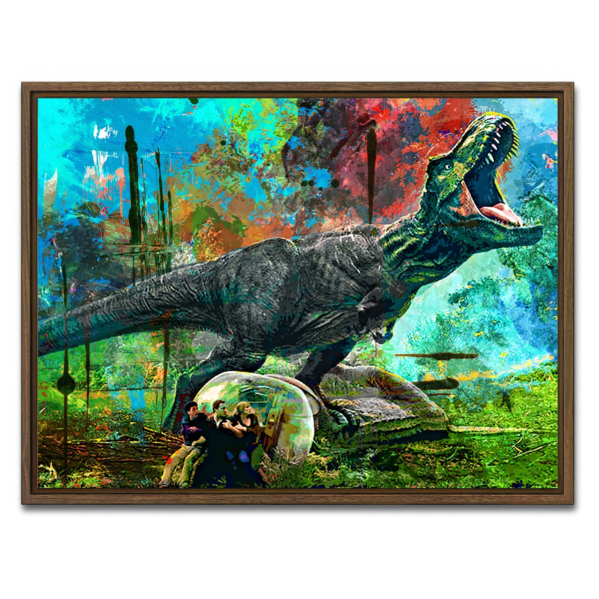 AUTO-MOCKUP WHITE | Jurassic World | 1 Piece | Walnut Framed Canvas | group=4x3