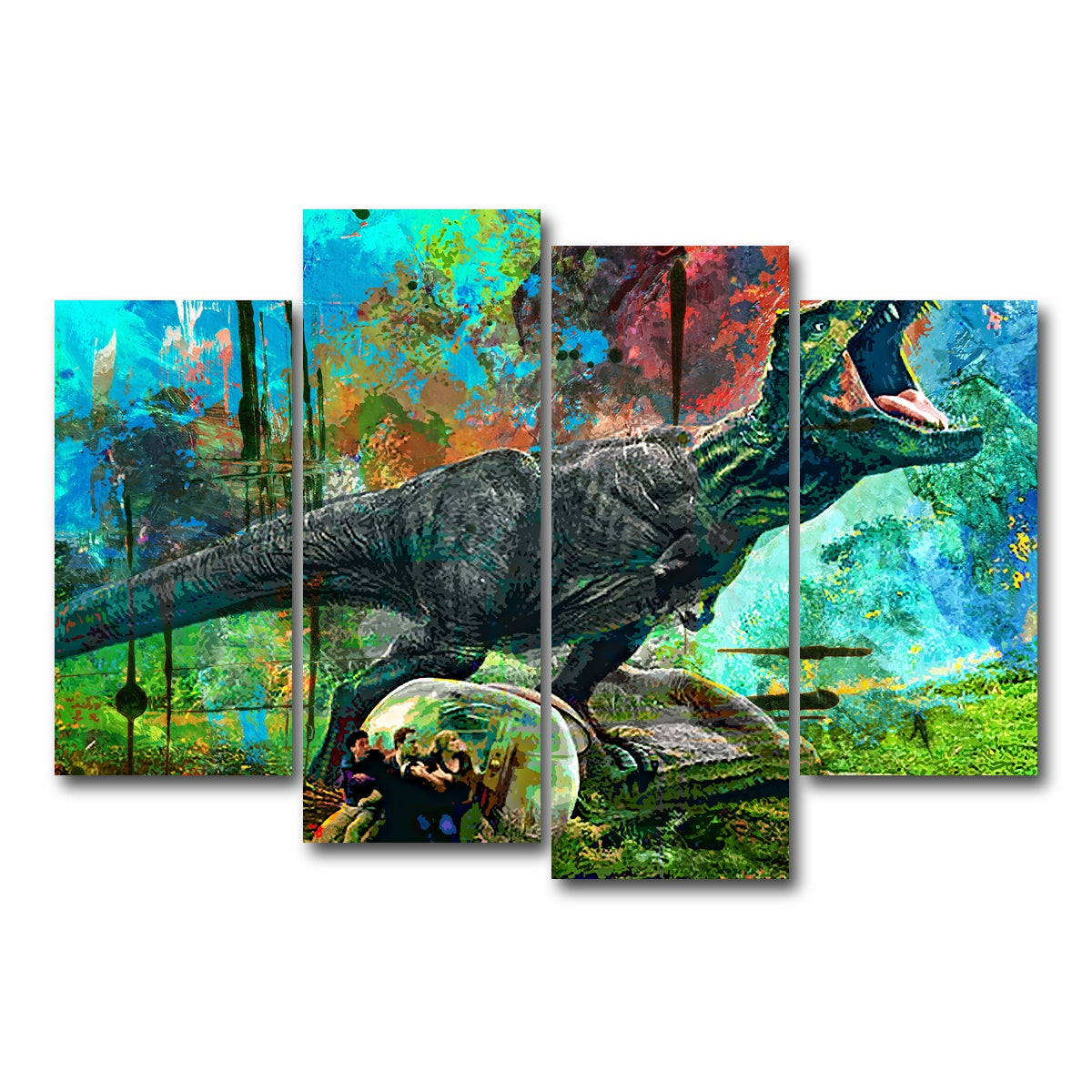 AUTO-MOCKUP WHITE | Jurassic World | 4 Piece | Gallery Wrap Canvas | group=4_short
