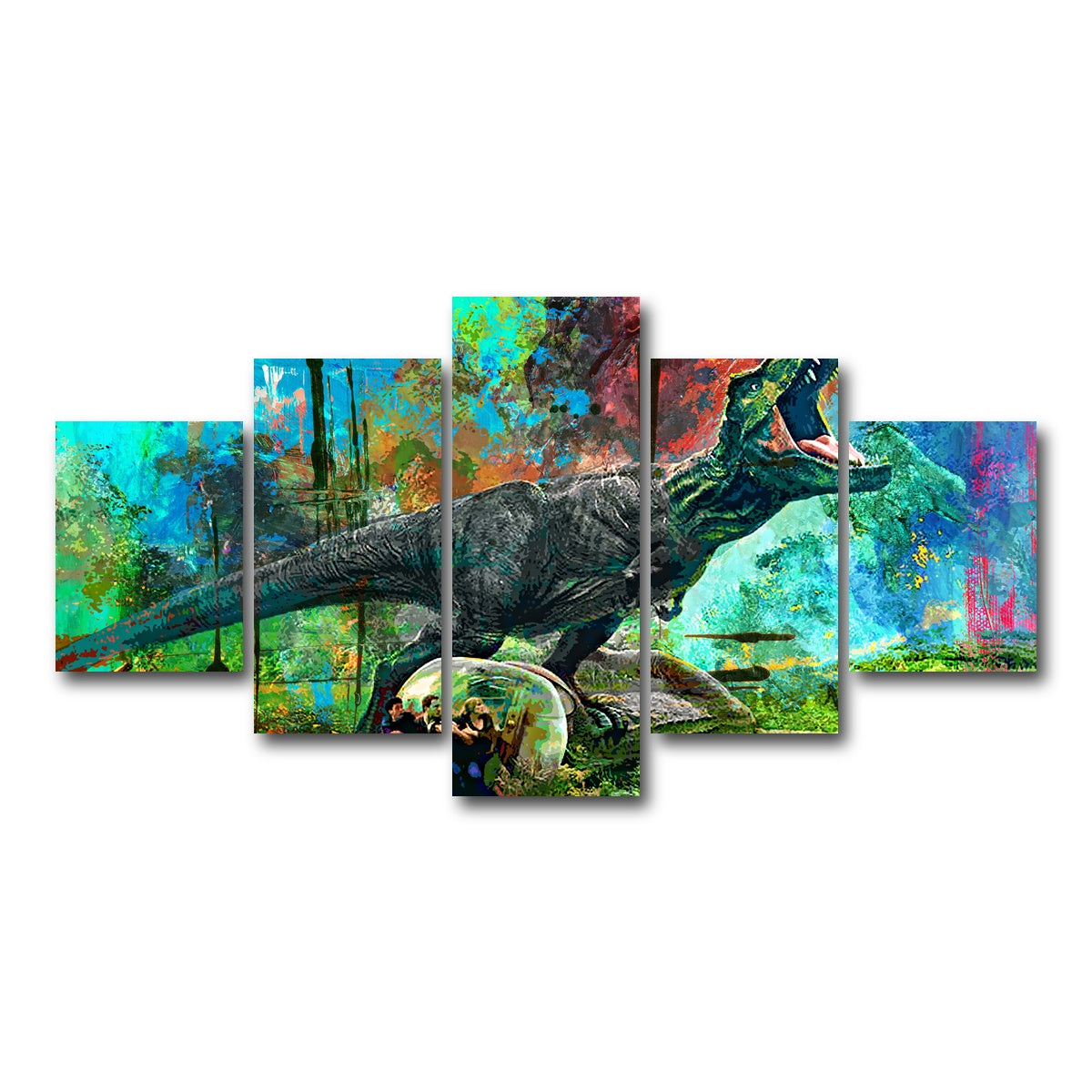 AUTO-MOCKUP WHITE | Jurassic World | 5 Piece | Gallery Wrap Canvas | group=5_short