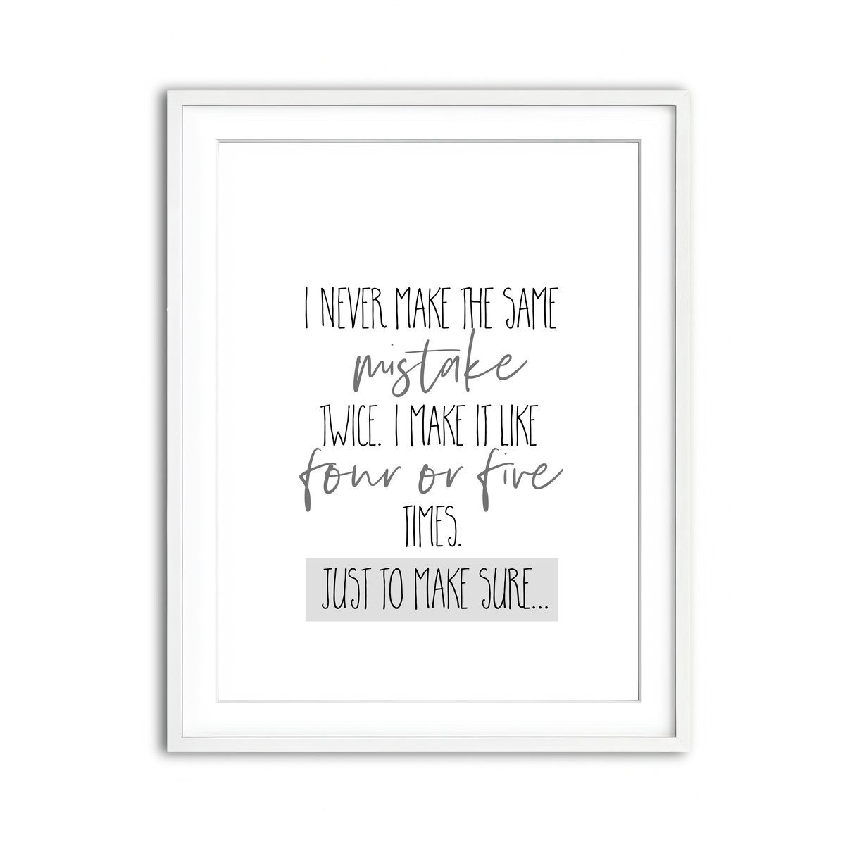 Framed Print 3x4 White