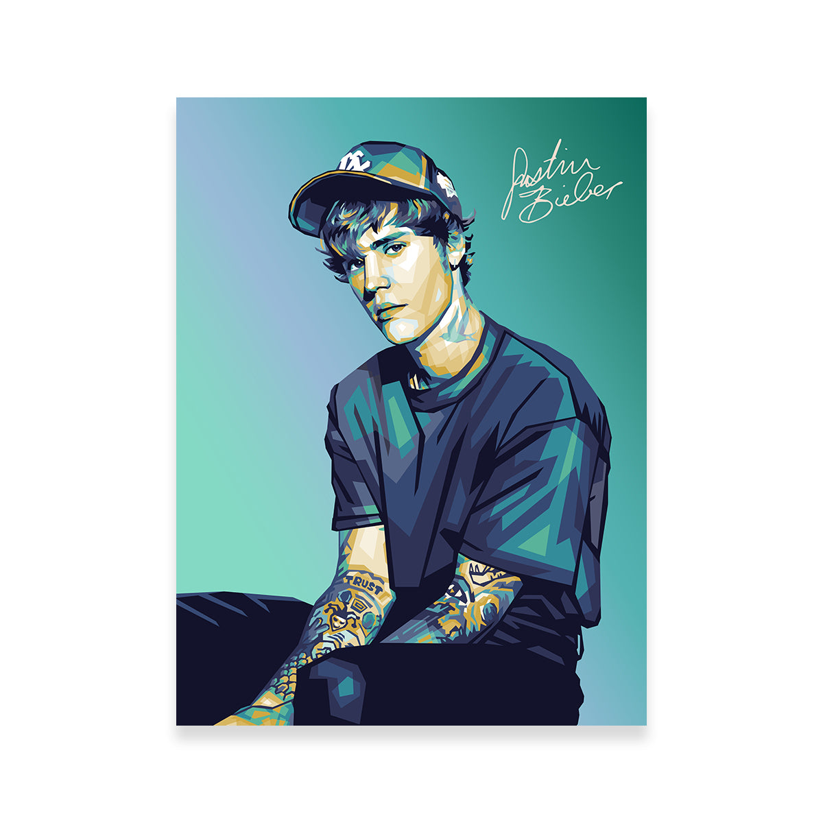 Justin Wearing A Cap Wall Art