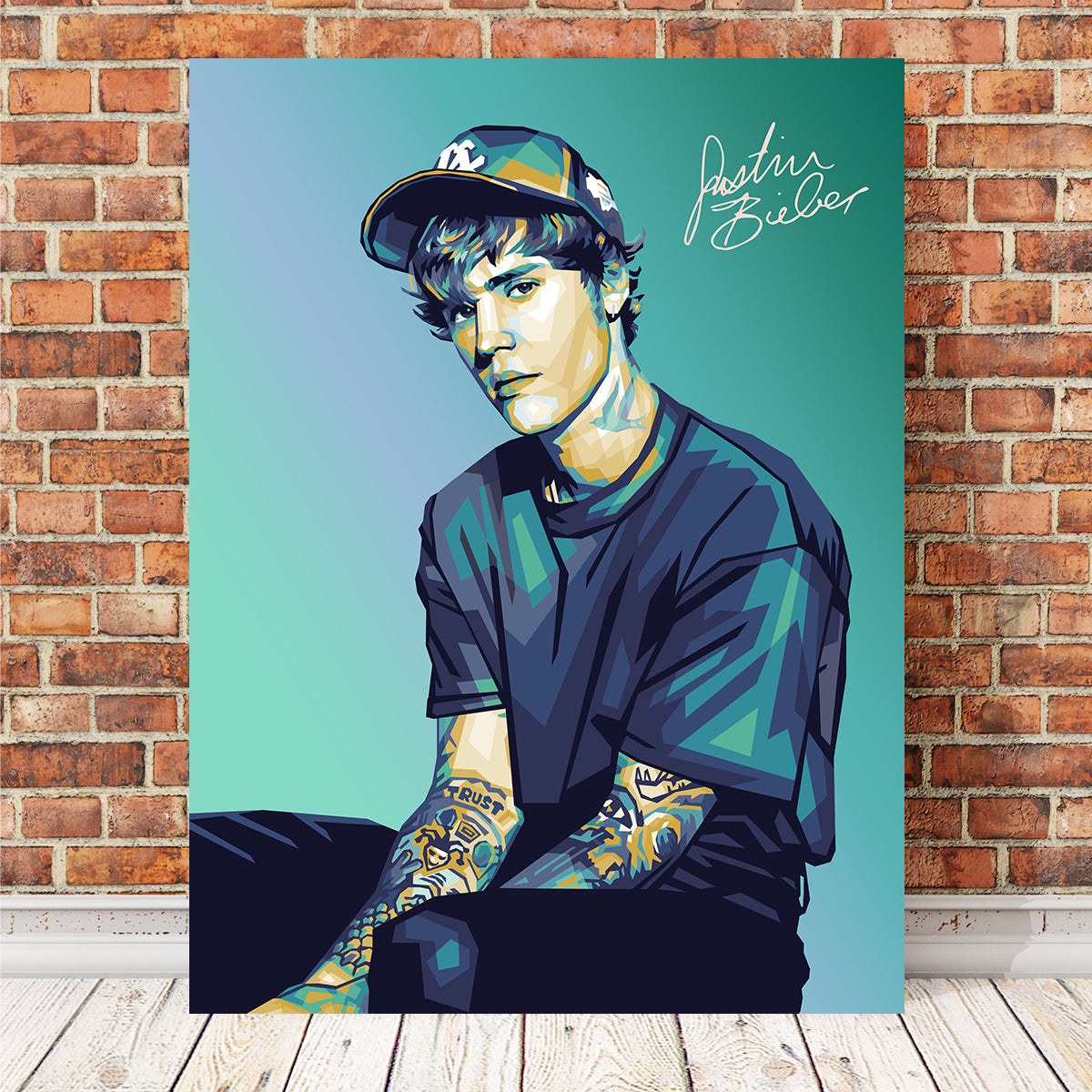Justin Wearing A Cap Wall Art