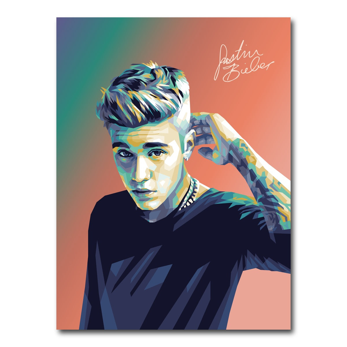 AUTO-MOCKUP WHITE | Justin Bieber Warm Hues | 1 Piece | Gallery Wrap Canvas | group=3x4