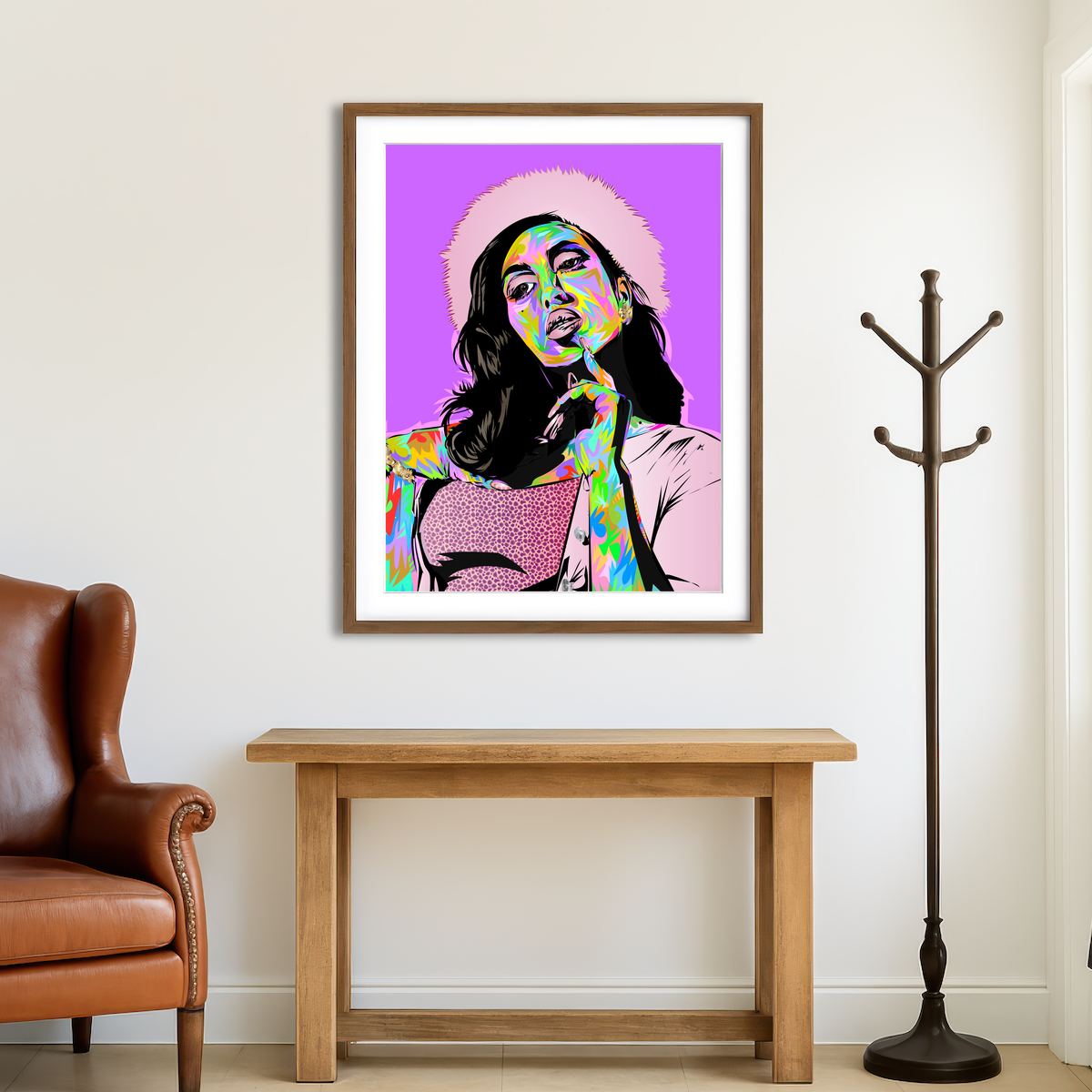 AUTO-MOCKUP ROOM | Kali Uchis Purple Wall Art