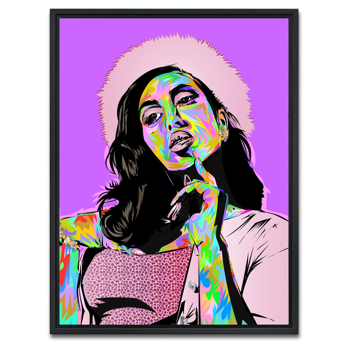 AUTO-MOCKUP WHITE | KALI Uchis Purple | 1 Piece | Black Framed Canvas | group=3x4