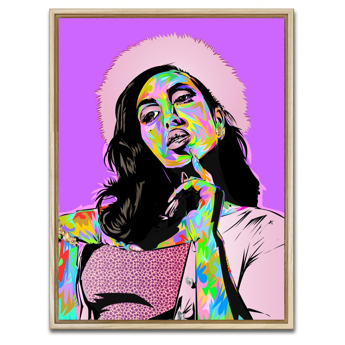AUTO-MOCKUP WHITE | KALI Uchis Purple | 1 Piece | Natural Framed Canvas | group=3x4