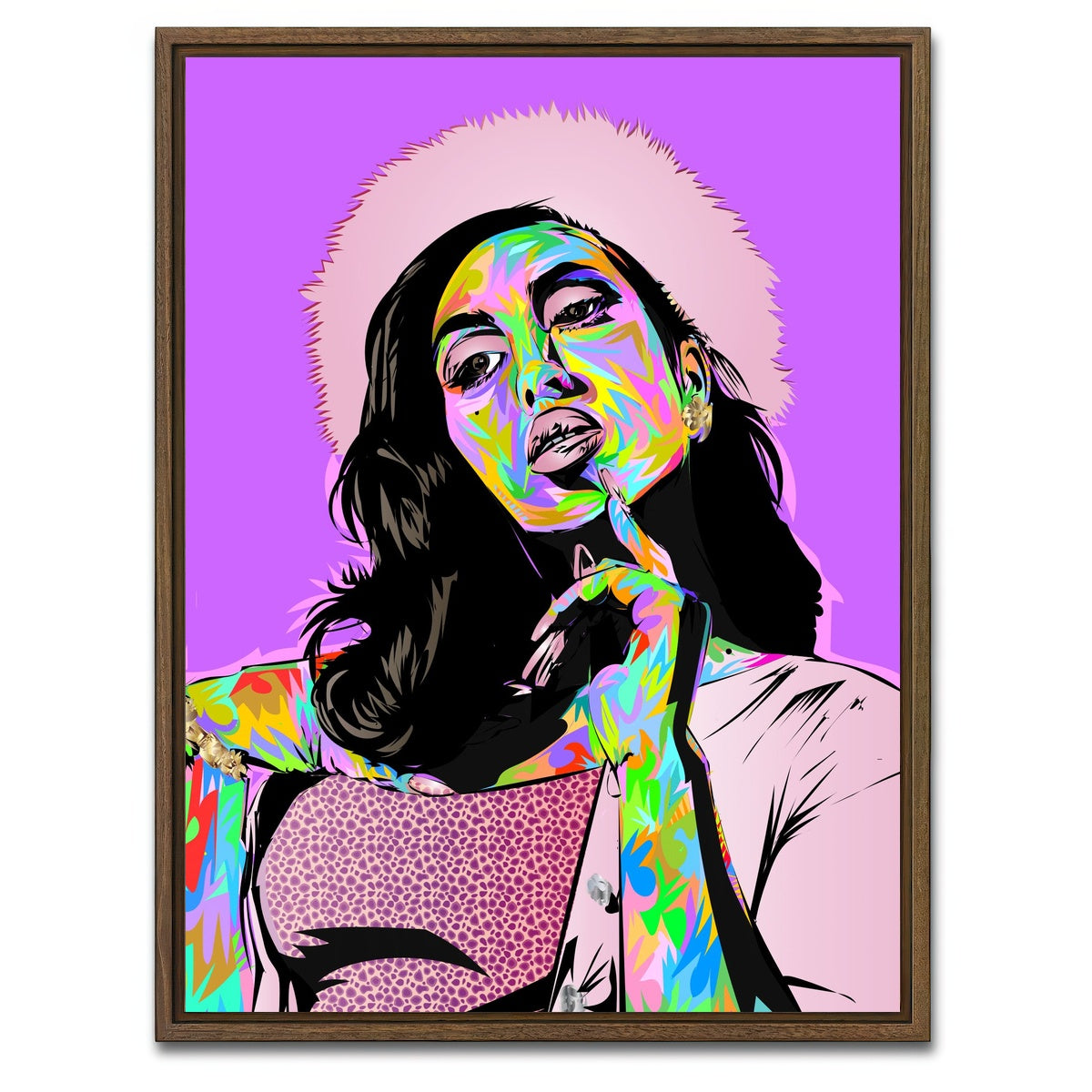 AUTO-MOCKUP WHITE | KALI Uchis Purple | 1 Piece | Walnut Framed Canvas | group=3x4
