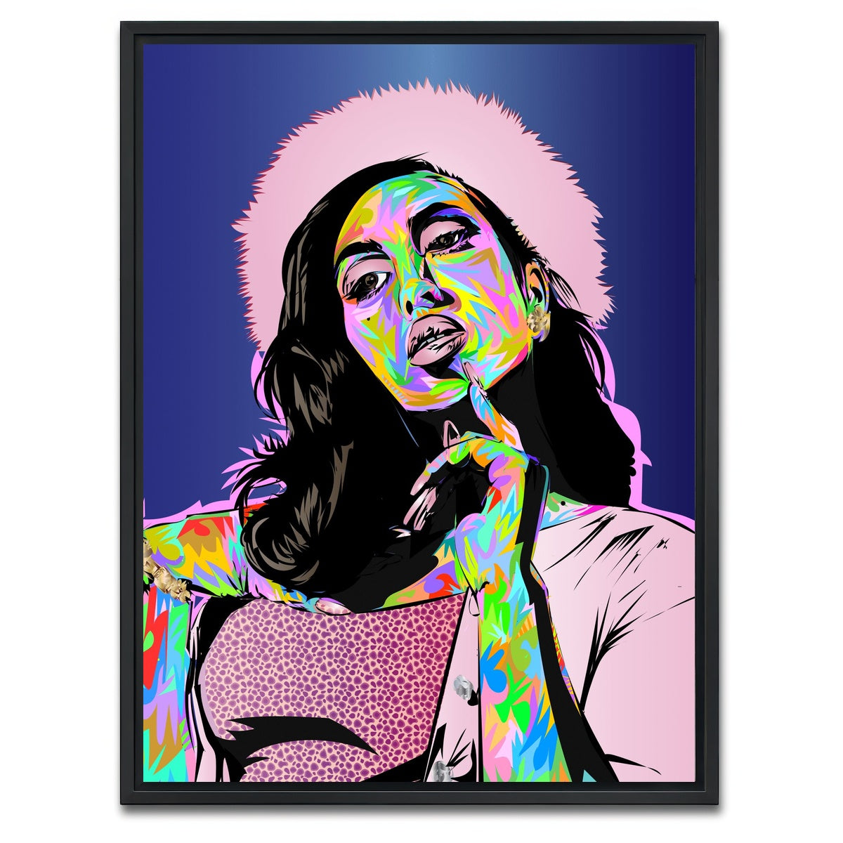 AUTO-MOCKUP WHITE | KALI Uchis | 1 Piece | Black Framed Canvas | group=3x4