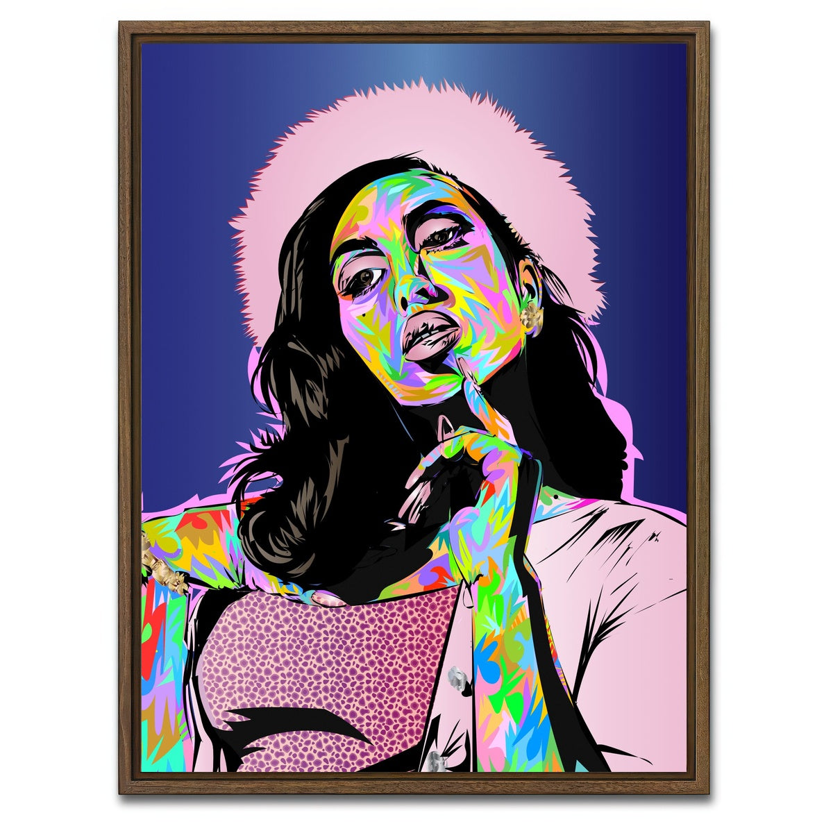 AUTO-MOCKUP WHITE | KALI Uchis | 1 Piece | Walnut Framed Canvas | group=3x4