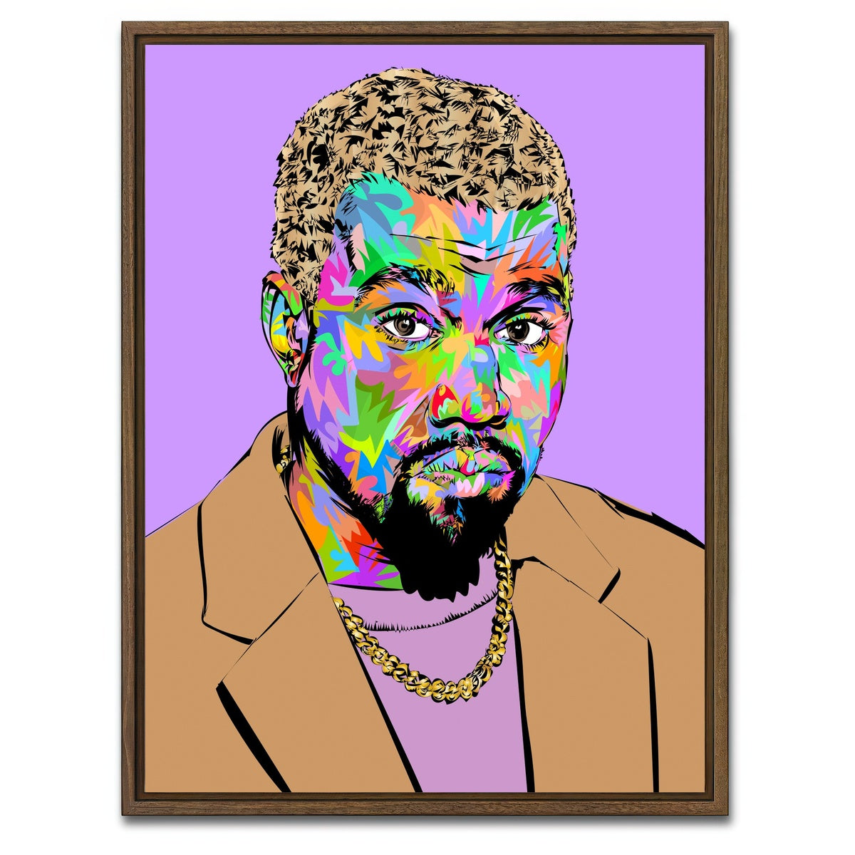 AUTO-MOCKUP WHITE | KANYE WEST | 1 Piece | Walnut Framed Canvas | group=3x4