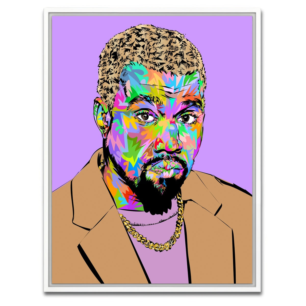 AUTO-MOCKUP WHITE | KANYE WEST | 1 Piece | White Framed Canvas | group=3x4
