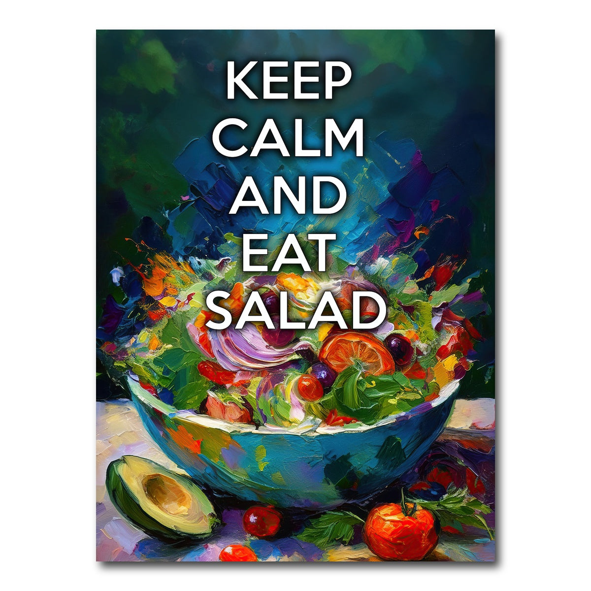 AUTO-MOCKUP WHITE | KEEP CALM EAT SALAD | 1 Piece | Gallery Wrap Canvas | group=3x4