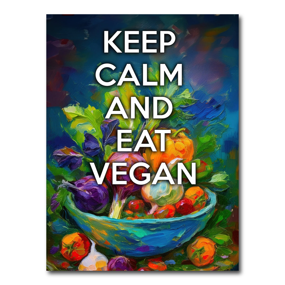 AUTO-MOCKUP WHITE | KEEP CALM EAT VEGAN | 1 Piece | Gallery Wrap Canvas | group=3x4