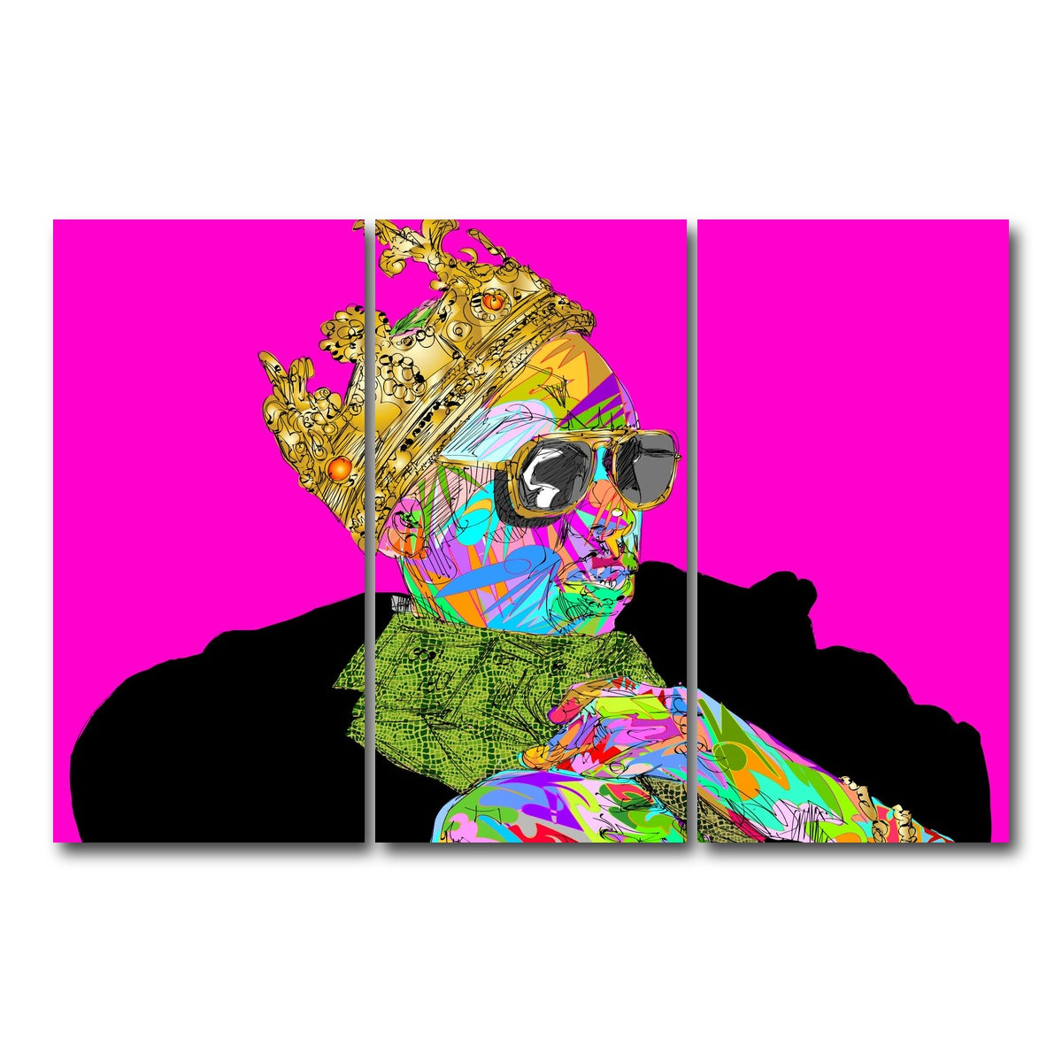 AUTO-MOCKUP WHITE | KING CHAPPELLE | 3 Piece | Gallery Wrap Canvas | group=12x24