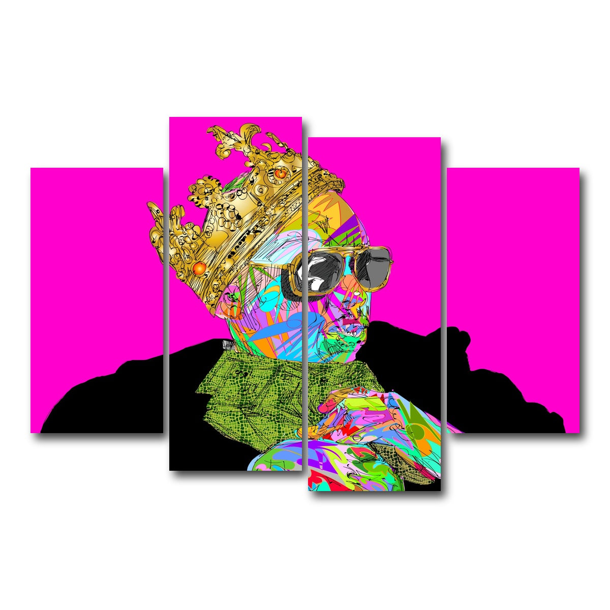 AUTO-MOCKUP WHITE | KING CHAPPELLE | 4 Piece | Gallery Wrap Canvas | group=4_short