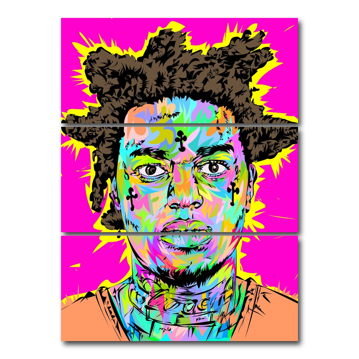 AUTO-MOCKUP WHITE | KODACK BLACK | 3 Piece | Gallery Wrap Canvas | group=8x18_stacked