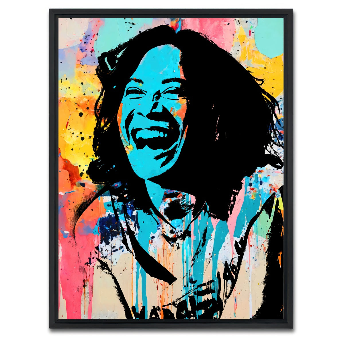AUTO-MOCKUP WHITE | Kamala Laughing | 1 Piece | Black Framed Canvas | group=3x4
