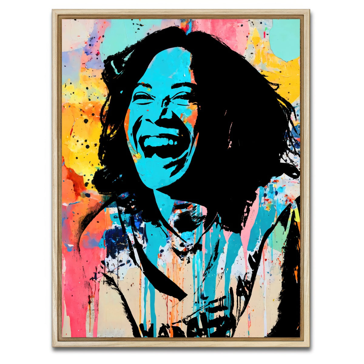 AUTO-MOCKUP WHITE | Kamala Laughing | 1 Piece | Natural Framed Canvas | group=3x4
