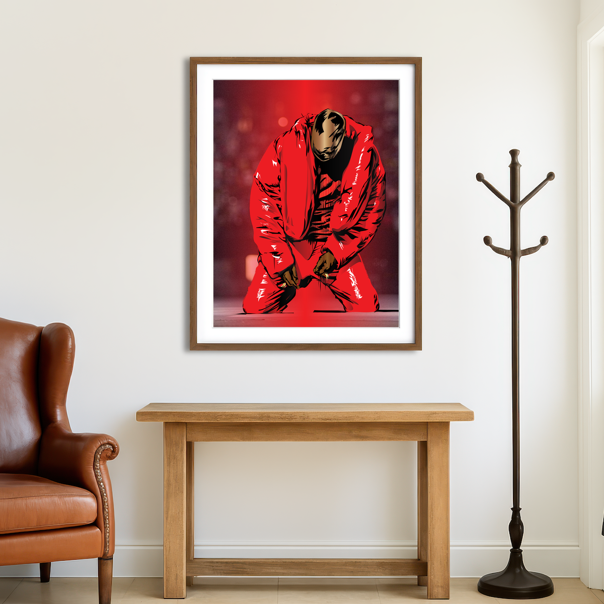 AUTO-MOCKUP ROOM | Kanye Red Wall Art