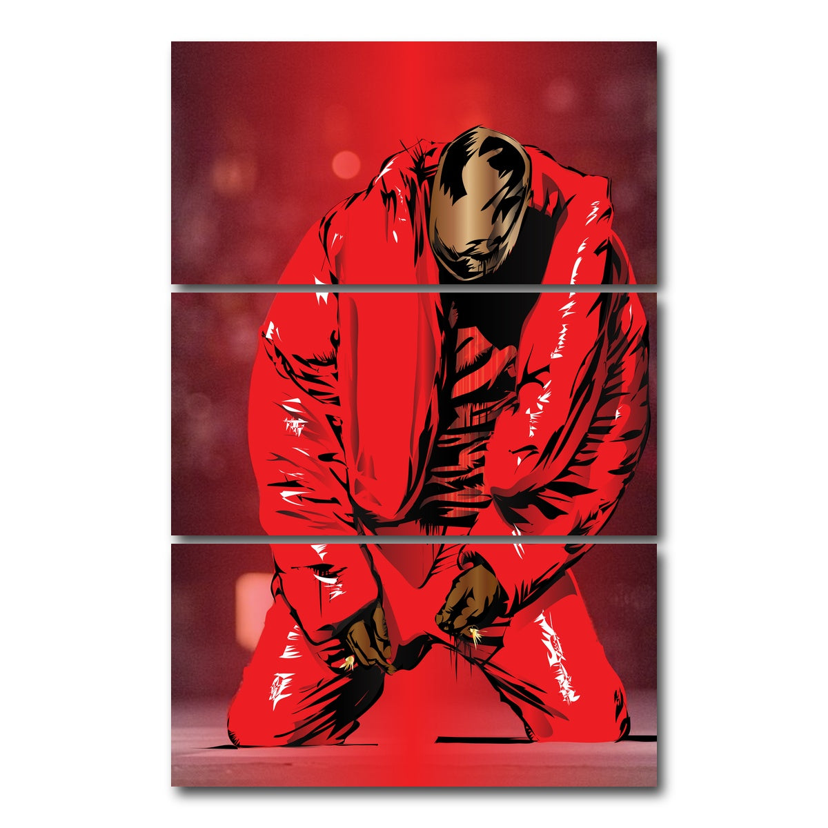 AUTO-MOCKUP WHITE | Kanye Red | 3 Piece | Gallery Wrap Canvas | group=12x24_stacked