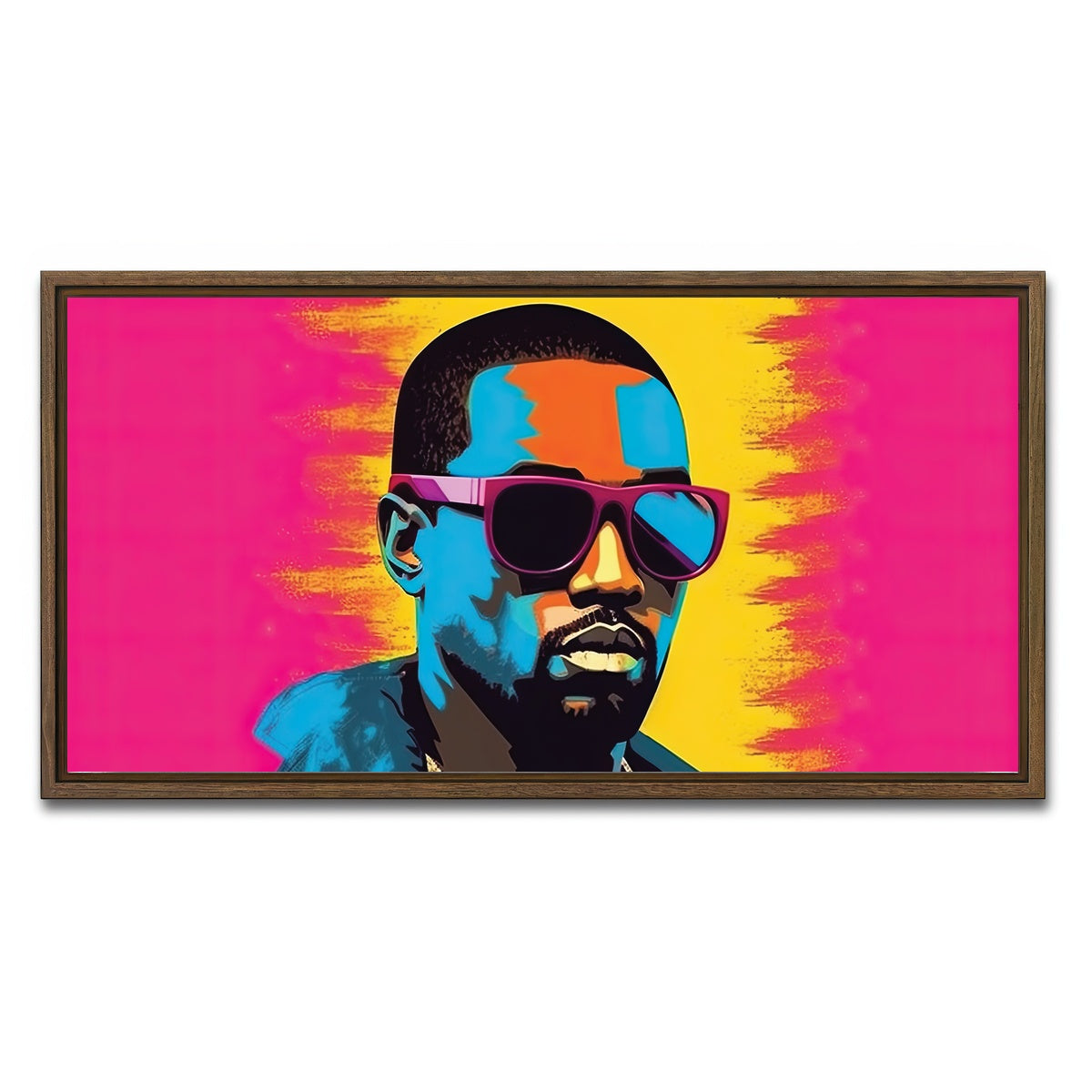 AUTO-MOCKUP WHITE | Kanye The Rebel | 1 Piece | Walnut Framed Canvas | group=2x1