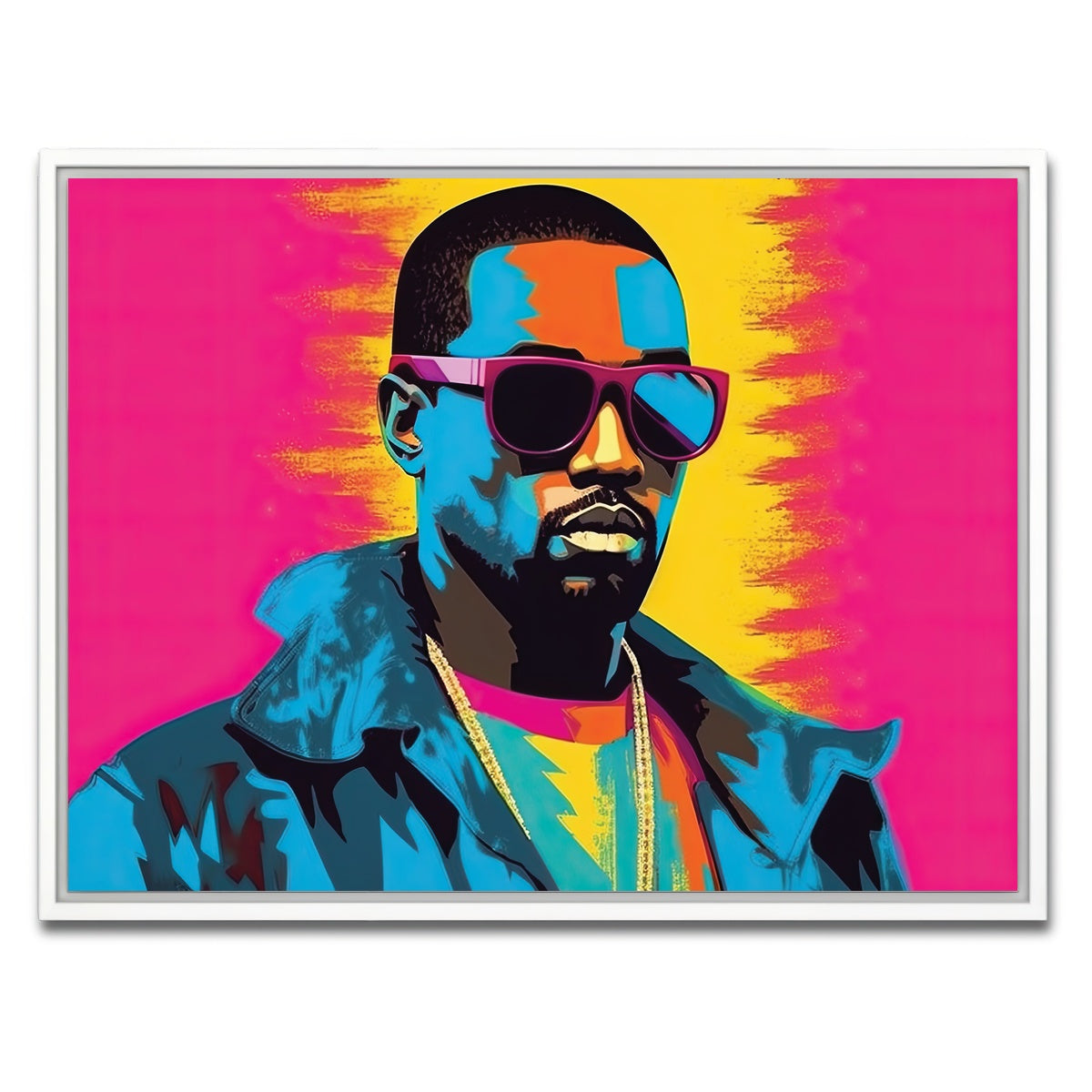 AUTO-MOCKUP WHITE | Kanye The Rebel | 1 Piece | White Framed Canvas | group=4x3