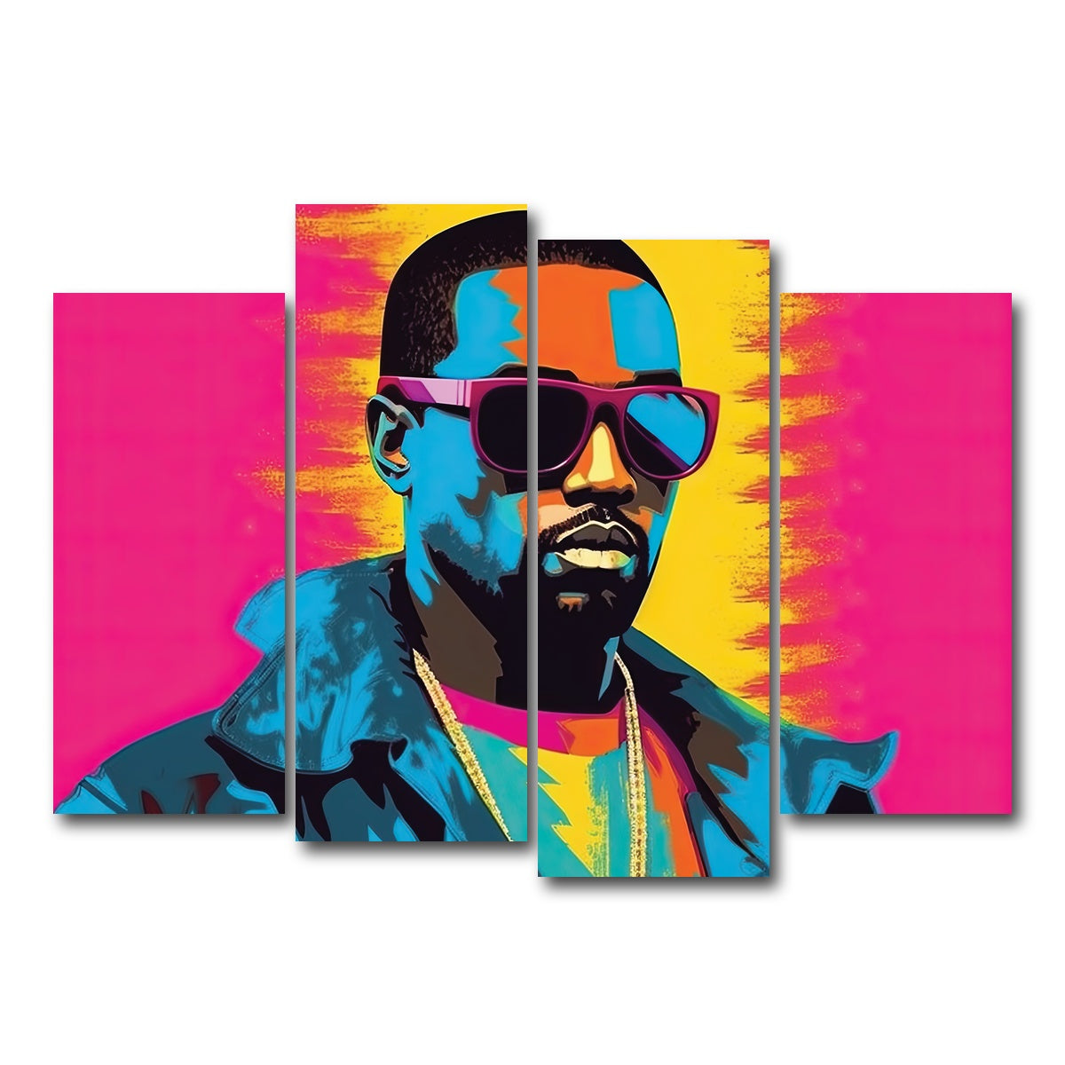 AUTO-MOCKUP WHITE | Kanye The Rebel | 4 Piece | Gallery Wrap Canvas | group=4_normal