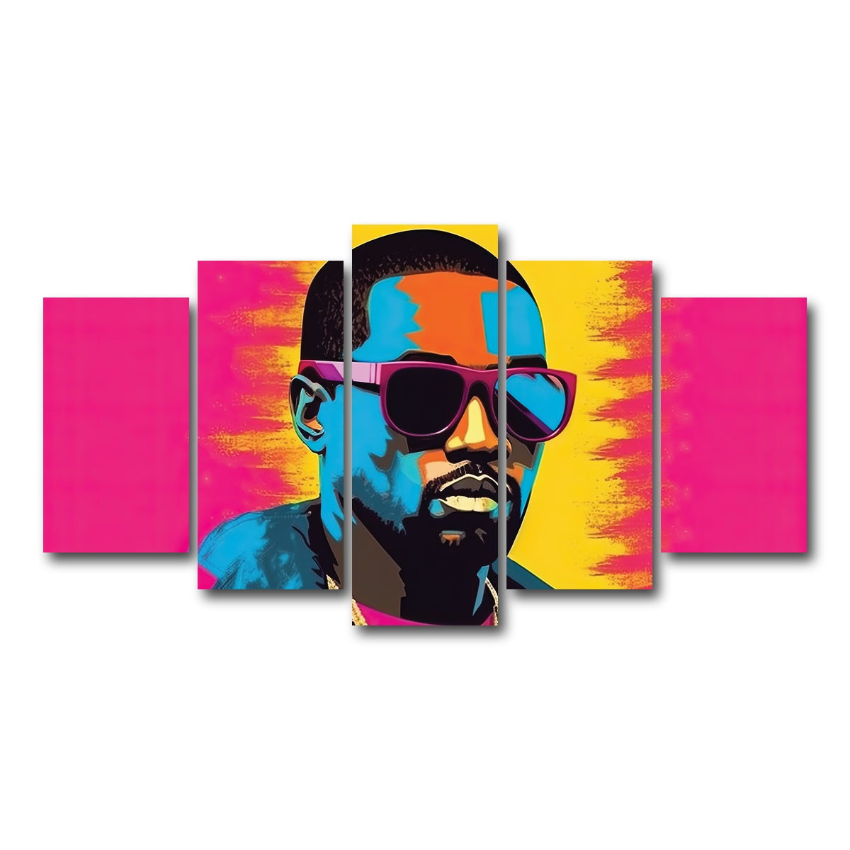 AUTO-MOCKUP WHITE | Kanye The Rebel | 5 Piece | Gallery Wrap Canvas | group=5_normal