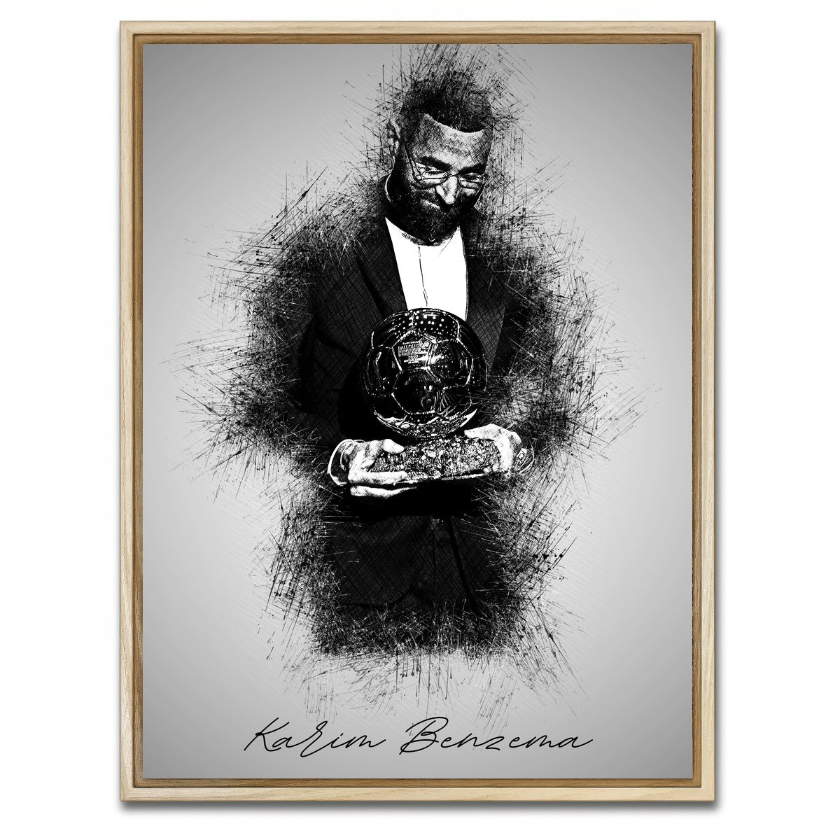 AUTO-MOCKUP WHITE | Karim Benzema | 1 Piece | Natural Framed Canvas | group=3x4