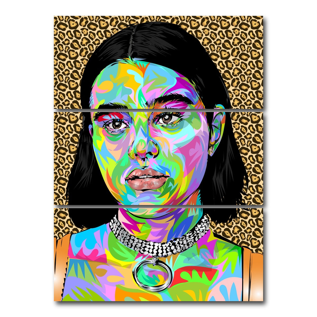 AUTO-MOCKUP WHITE | Kat Euphoria | 3 Piece | Gallery Wrap Canvas | group=8x18_stacked