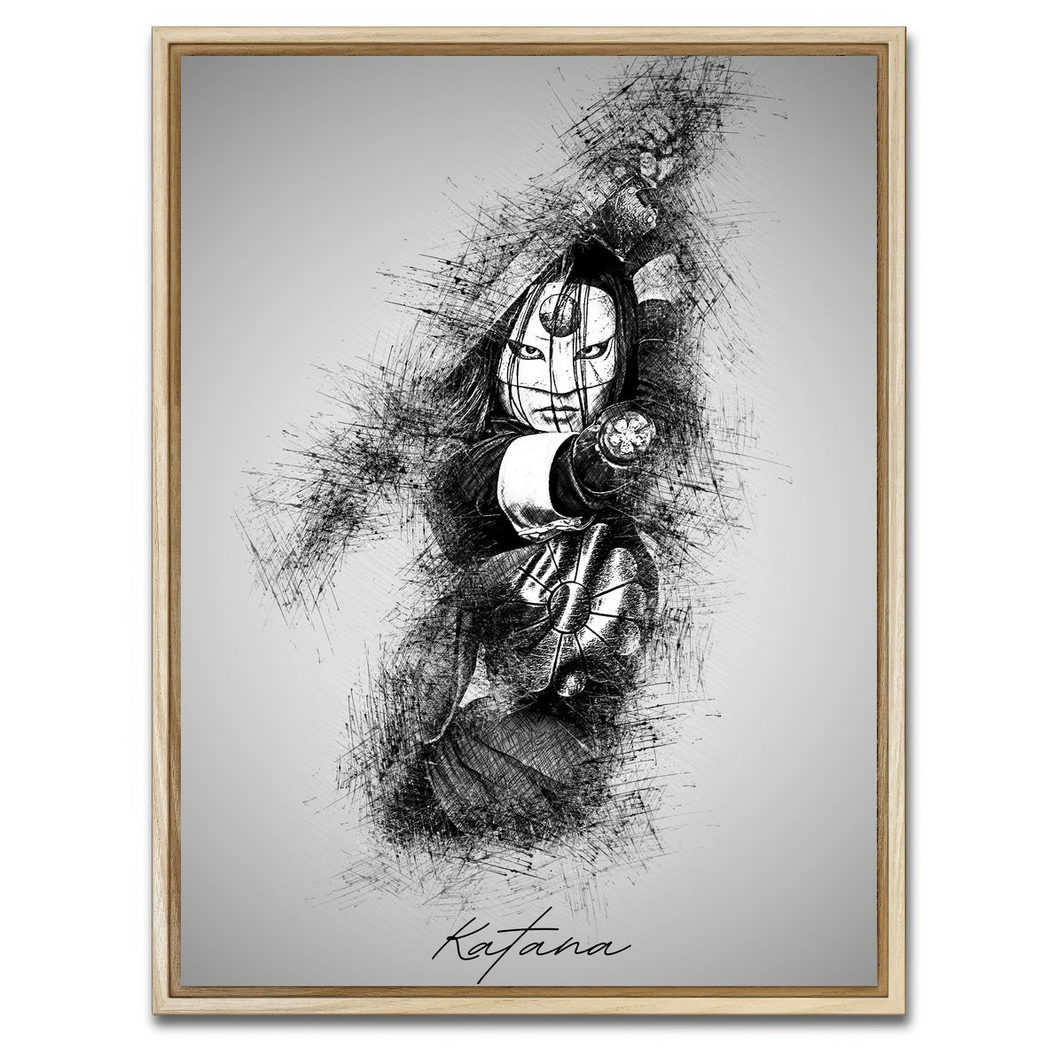 AUTO-MOCKUP WHITE | Katana | 1 Piece | Natural Framed Canvas | group=3x4