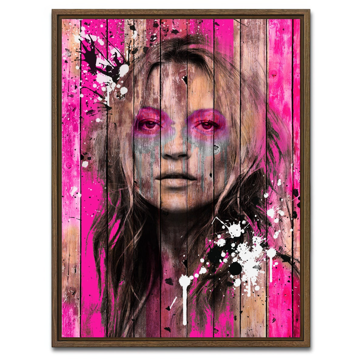 AUTO-MOCKUP WHITE | Kate Moss Wood | 1 Piece | Walnut Framed Canvas | group=3x4