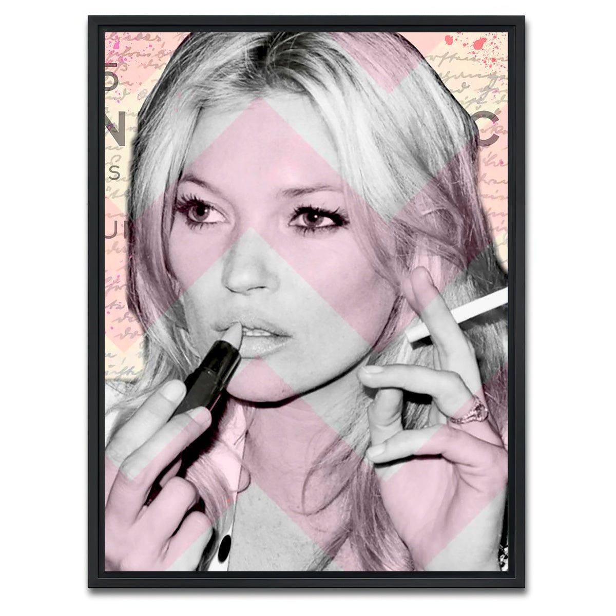 AUTO-MOCKUP WHITE | Kate Moss | 1 Piece | Black Framed Canvas | group=3x4