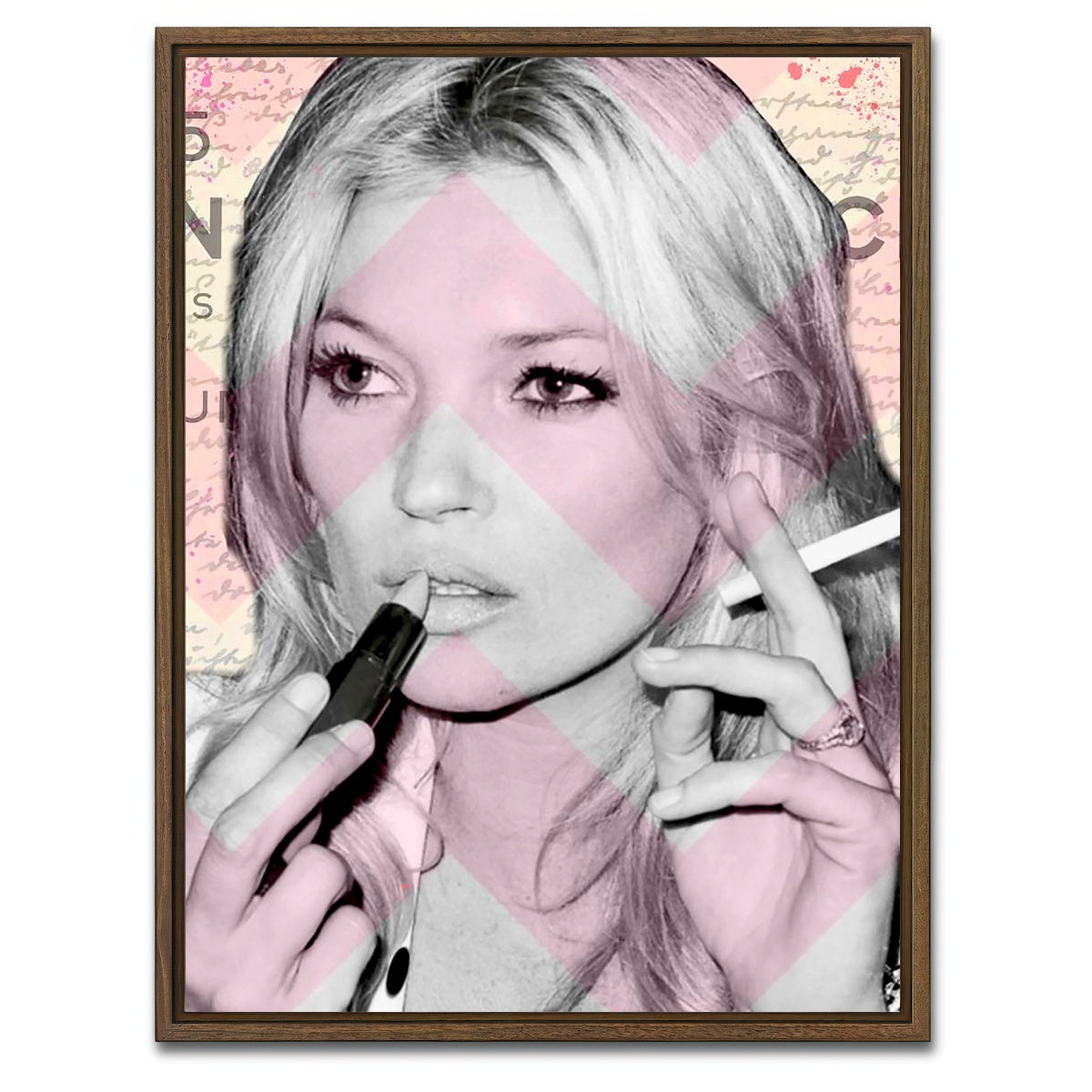 AUTO-MOCKUP WHITE | Kate Moss | 1 Piece | Walnut Framed Canvas | group=3x4