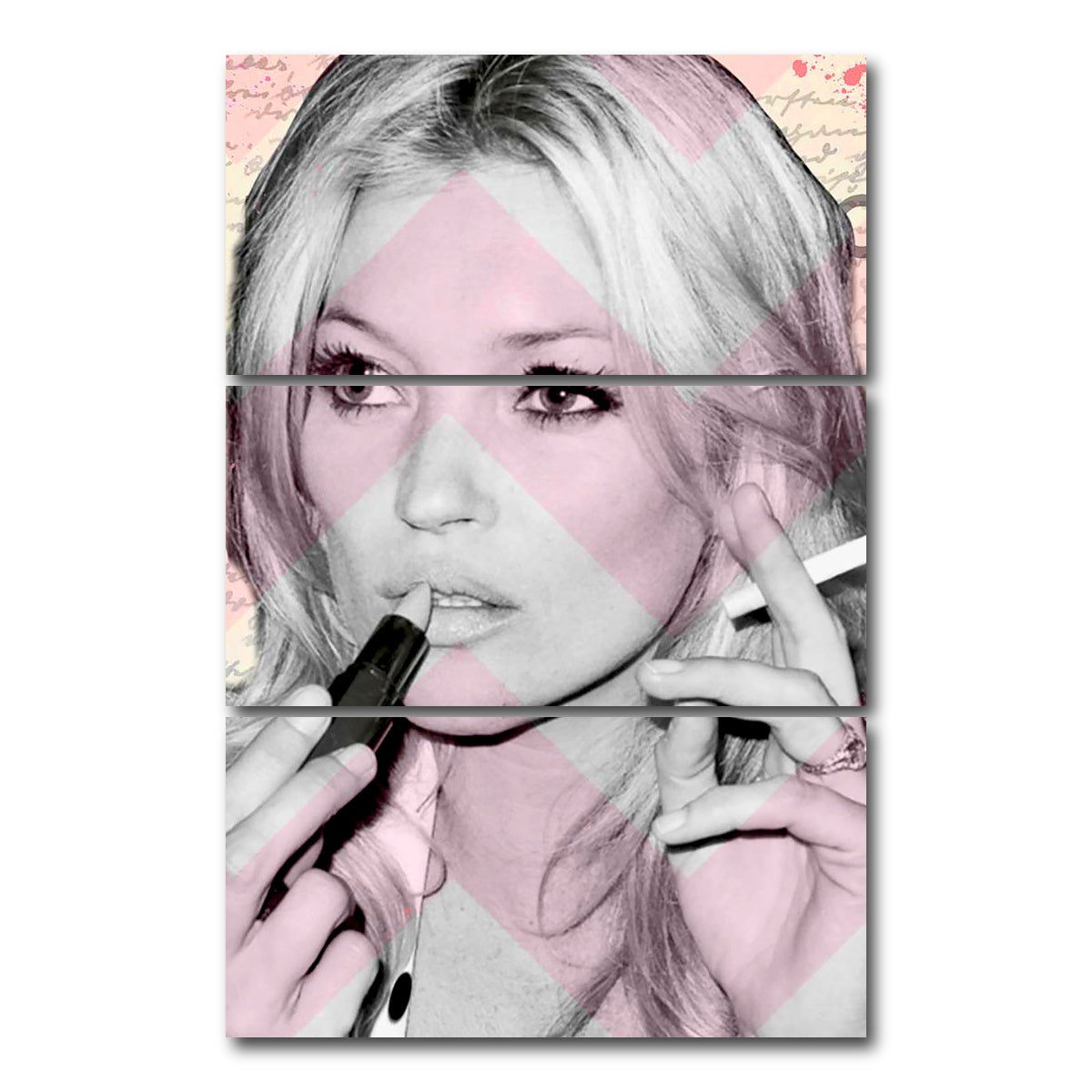 AUTO-MOCKUP WHITE | Kate Moss | 3 Piece | Gallery Wrap Canvas | group=12x24_stacked