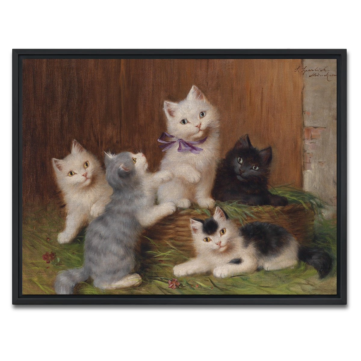 AUTO-MOCKUP WHITE | Katzenkinder | 1 Piece | Black Framed Canvas | group=4x3