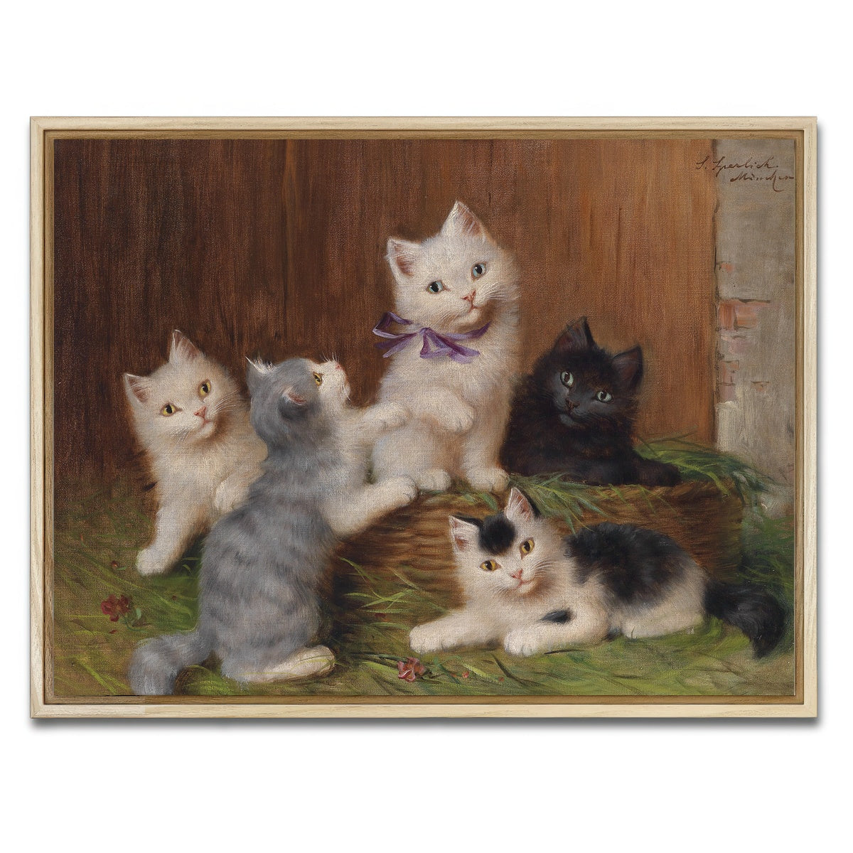 AUTO-MOCKUP WHITE | Katzenkinder | 1 Piece | Natural Framed Canvas | group=4x3